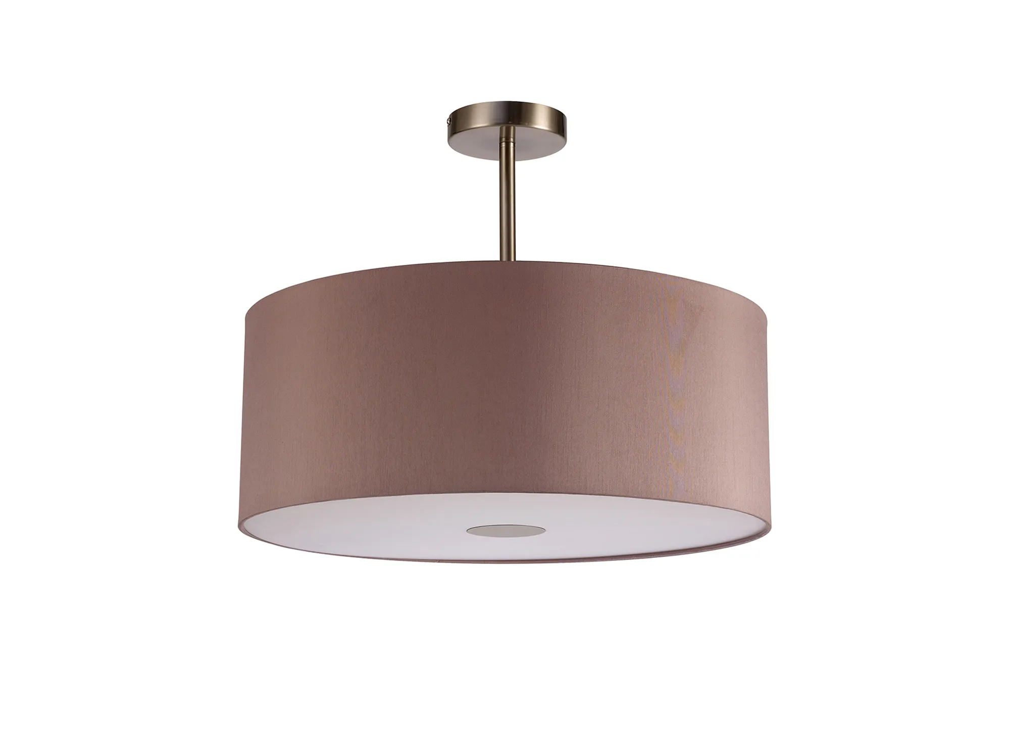 Baymont 50cm Semi Flush 1 Light Satin Nickel, Taupe/Halo Gold, Frosted Diffuser DK0265  Deco Baymont SN TA